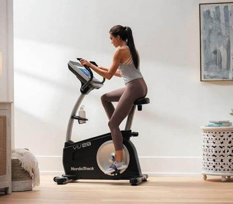 Image of NordicTrack VU29 Stationery Exercise Upright Bike 24 Levels 9.5kg Flywheel Cycle with iFit App Enabled
