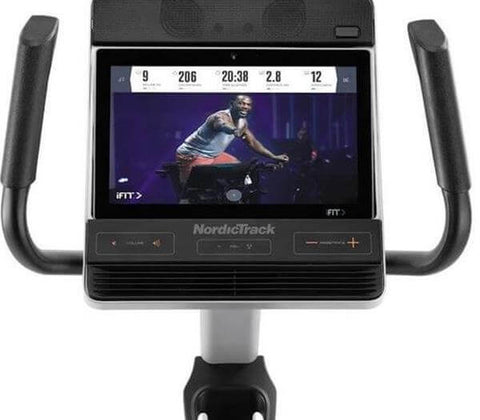 Image of NordicTrack VU29 Stationery Exercise Upright Bike 24 Levels 9.5kg Flywheel Cycle with iFit App Enabled