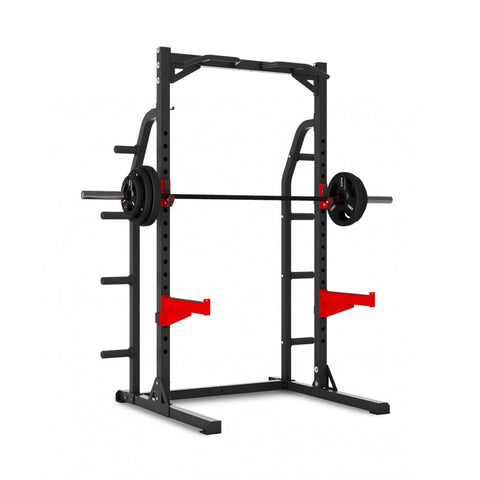 Image of Package of Half Rack Adjustable Bench Olympic Barbell Rubber Weight Plates Spring Collars