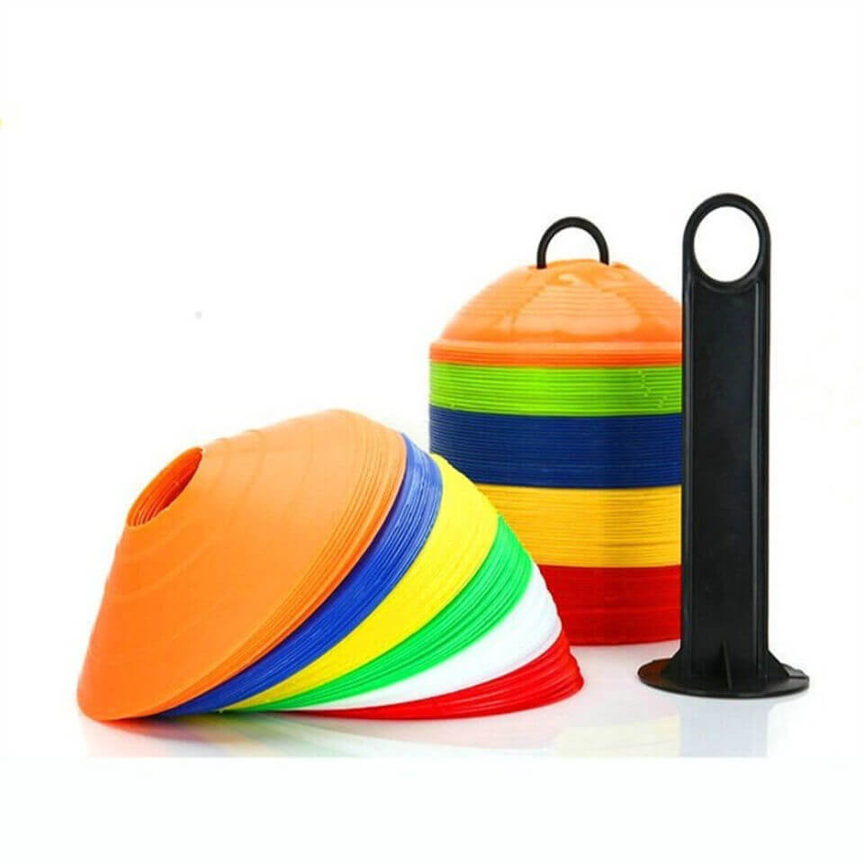 120 Pack Sports Training Discs Soft Markers Cones Soccer Rugby Fitness Exercise - Sweat Central