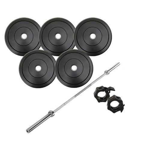Image of STRENGTH PACKAGE: 140KG BUMPER WEIGHT PLATES + WEIGHTLIFTING OLYMPIC BAR + LOCK JAWS