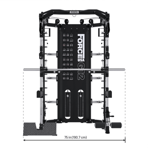 Image of Force USA G12  Power Rack Smith Machine Dip Station Chin Up Station And Multi Functional Trainer Cable Cross Over Gym All In One