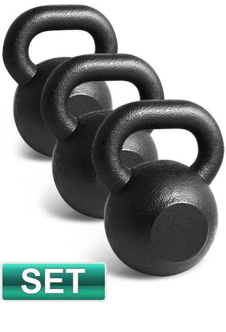 Image of 3pc SET 20KG 24KG 28KG IRON RUSSIAN KETTLEBELLS SET - sweatcentral