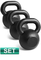 3pc SET 8KG 12KG 16KG IRON RUSSIAN KETTLEBELL KETTLE BELLS - sweatcentral