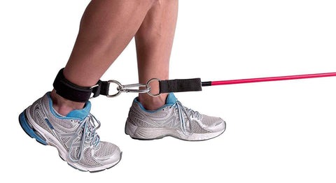 Image of GOTFIT EXTREME TUBE/BAND ADJUSTABLE NEOPRENE ANKLE STRAP WITH CARABINER - sweatcentral