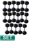 20KG - 40KG RUBBER HEX DUMBELL SET - sweatcentral