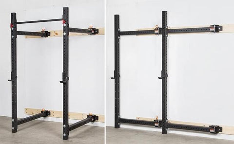 Image of FOLD BACK WALL MOUNTED RIG SQUAT POWER RACK - sweatcentral