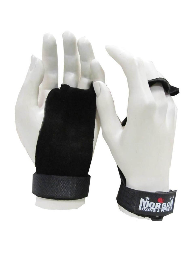 PAIR OF LEATHER PALM GRIPS FOR WEIGHT LIFTING GYM STRAPS HOOKS GLOVES BODYBUILDING WEIGHTLIFTING - sweatcentral