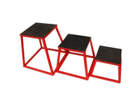 SET OF 3 12" (30cm) 18" (46cm)  24" (61cm) STEEL PLYOMETRIC JUMP BOX - sweatcentral