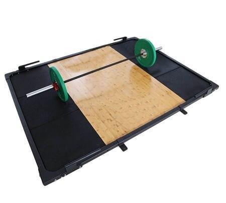 WEIGHT LIFTING PLATFORM WEIGHT PLATES  FLOOR MAT OLYMPIC BAR - sweatcentral