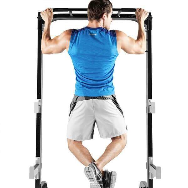 MARCY HALF CAGE SQUAT RACK BENCH PRESS PULL UP STATION WITH WEIGHT STORAGE SM8117 - sweatcentral