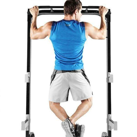 Image of MARCY HALF CAGE SQUAT RACK BENCH PRESS PULL UP STATION WITH WEIGHT STORAGE SM8117 - sweatcentral