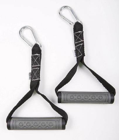 Image of PAIR OF GOFIT EXTREME RESISTANCE EXERCISE TUBE/BAND POWER HANDLES WITH CARABINER - sweatcentral