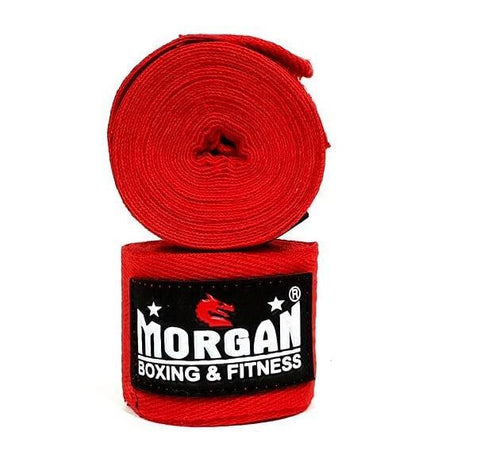 Image of PAIR OF MORGAN COTTON BOXING PROTECTIVE HAND WRAPS BANDAGE 180inch - 4m long - sweatcentral