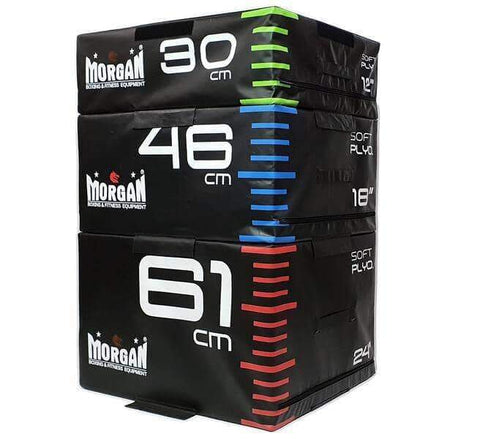 Image of SET OF 3 MORGAN HD MODULAR FITNESS HIGH DENSITY FOAM PLYO BOX 12" + 18" + 24" - sweatcentral