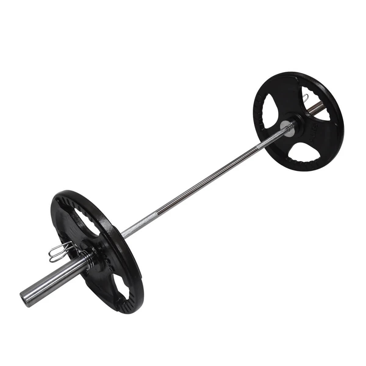 50kgs Package: 20kg 2.2m Olympic Barbell + 30kg Olympic Weight Bumper Plates + Spring Collars