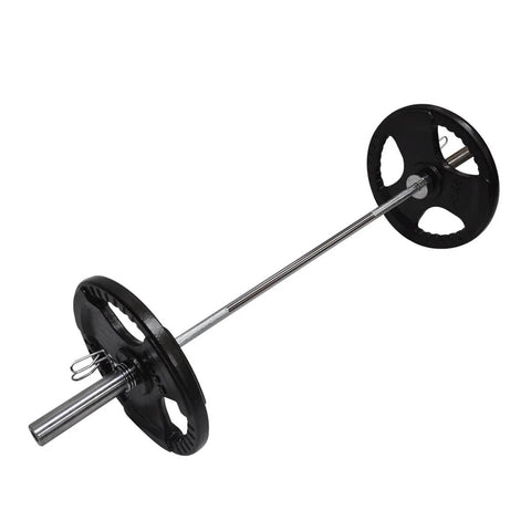 Image of 50kgs Package: 20kg 2.2m Olympic Barbell + 30kg Olympic Weight Bumper Plates + Spring Collars