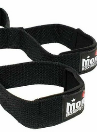 FIGURE 8 STRENGTH WEIGHTS POWER LIFTING GYM BAR STRAPS BLACK COLOR