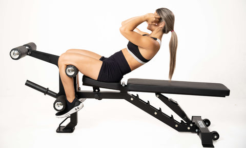 Image of Force USA Adjustable Flat Incline Decline Weights Gym Bench with Arm and Leg Developer