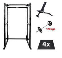 Force USA Power Rack Package Power Cage 120kgs Weights Barbell Bench And Mats