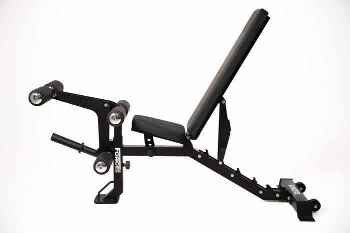 Force USA Adjustable Flat Incline Decline Weights Gym Bench with Arm and Leg Developer - Sweat Central
