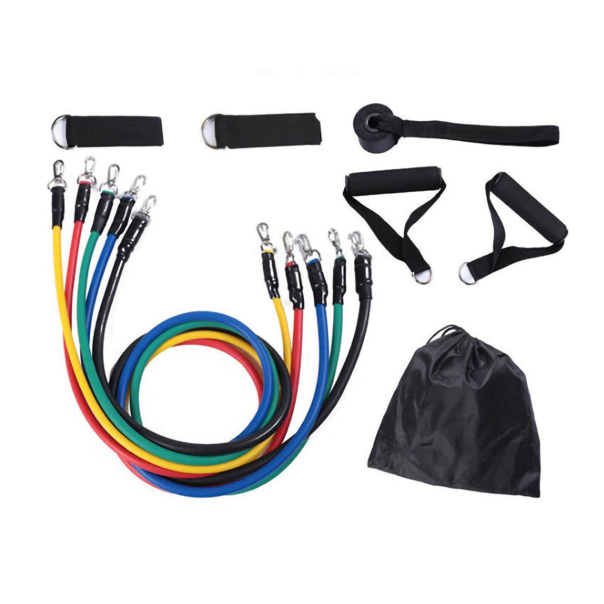 Set Of Varied Resistance Elastic Tubes Strength Conditioning Pull Rope Exercise Bands