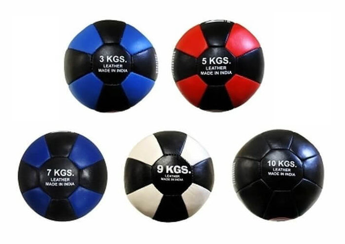 Leather Medicine Ball 3KG 5KG 7KG 9KG 10KG - Sweat Central
