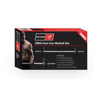 Set Of Standard 60" Spin Lock Barbell And 22.5kg Cast Iron Standard Weight Plates And Collars