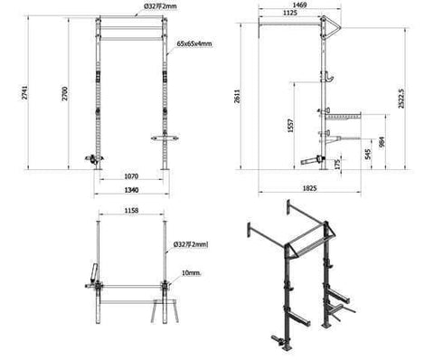 Image of 6 IN 1 CROSS FITNESS ASSUALT MATRIX WALL MOUNTED CAGE AND FREE STANDING SQUAT RACK - sweatcentral