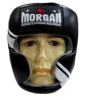 MORGAN PROFESSIONAL LEATHER FULL FACE HEAD GUARD HEAD GEAR PROTECTIVE GEAR - sweatcentral