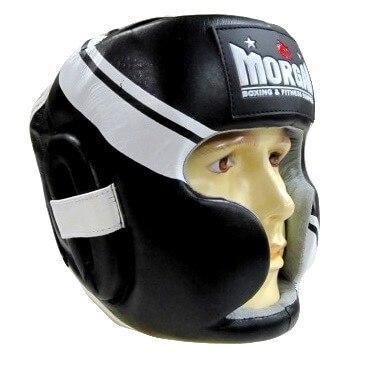 Image of MORGAN PROFESSIONAL LEATHER FULL FACE HEAD GUARD HEAD GEAR PROTECTIVE GEAR - sweatcentral