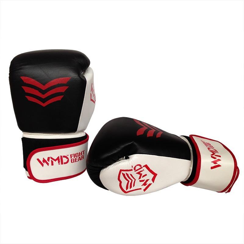 WMD COWHIDE LEATHER BOXING GLOVES SPARRING PUNCHING MMA BAG TRAINING - sweatcentral