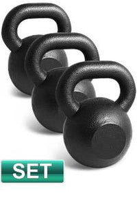 3pc SET 8KG 12KG 16KG IRON RUSSIAN KETTLEBELL KETTLE BELLS - sweatcentral