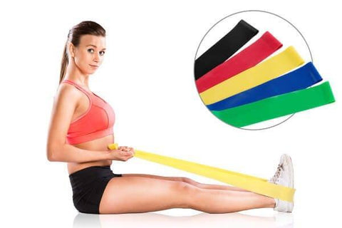 SET OF 5 SIZES RESISTANCE EXERCISE MINI BANDS GYM STRENGTH - sweatcentral