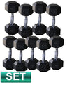 5KG - 20KG RUBBER HEX DUMBELL WEIGHTS DUMBBELL SET