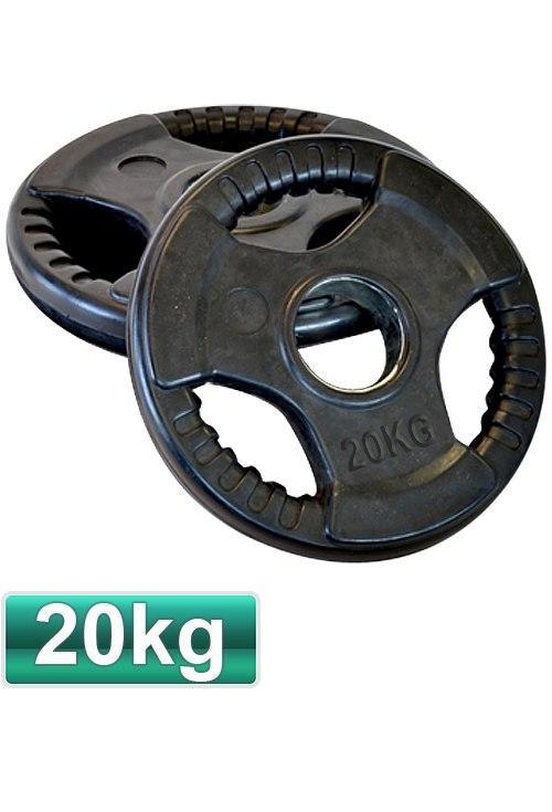 20KG OLYMPIC RUBBER WEIGHTS PLATES PAIR - sweatcentral