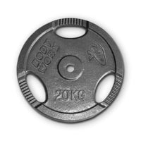20kg PAIR STANDARD EZY GRIP IRON CAST WEIGHT GYM PLATES - sweatcentral