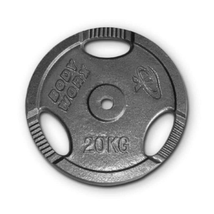 20kg PAIR STANDARD EZY GRIP IRON CAST WEIGHT GYM PLATES - sweatcentral