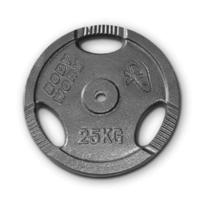 25kg PAIR STANDARD EZY GRIP IRON CAST WEIGHT GYM PLATES 29mm - sweatcentral