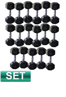 2KG - 25KG RUBBER HEX DUMBBELL GYM WEIGHTS DUMBELL SET - sweatcentral