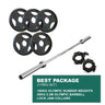 BEST PACKAGE: 150KG OLYMPIC WEIGHT PLATES + 2.2m 1000LB OLYMPIC WEIGHTLIFTING BRASS BUSHING BARBELL + LOCK JAWS