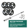 BETTER PACKAGE: 100KG OLYMPIC WEIGHT PLATES + 2.2m 1000LB OLYMPIC WEIGHTLIFTING BRASS BUSHING BARBELL + SPRING CLIPS