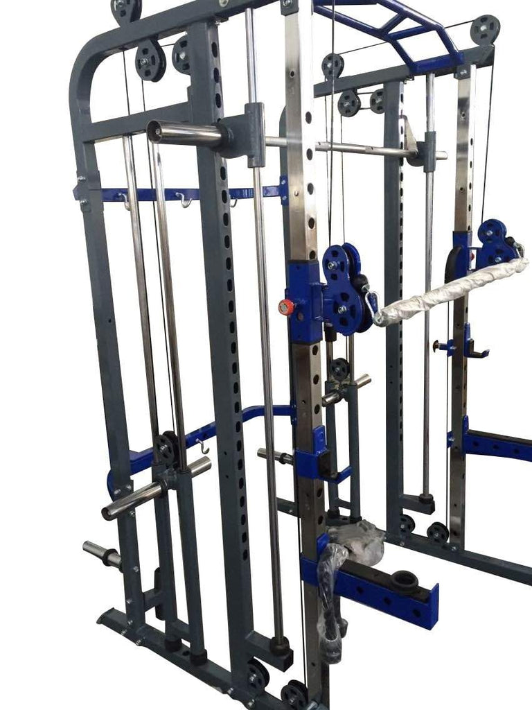 FT037 FUNCTIONAL TRAINER POWER CAGE RACK & SMITH MACHINE CABLE CROSS OVER GYM ALL IN ONE - sweatcentral