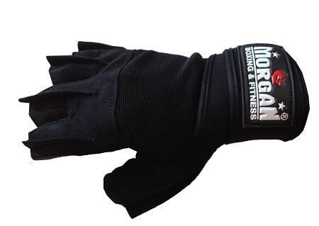MORGAN ''SHARK'' WEIGHT LIFTING GLOVES WEIGHT LIFTING GYM GLOVES - LONG WRIST STRAP - sweatcentral