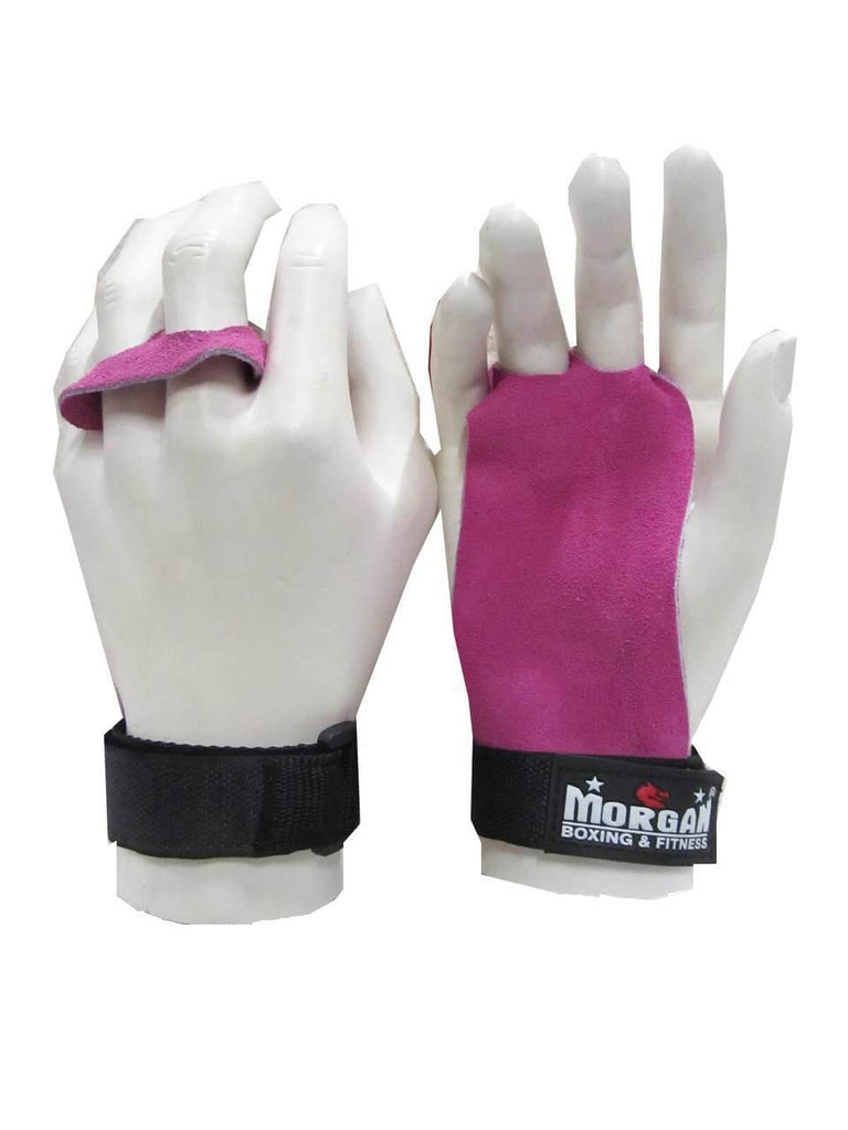 PAIR OF LADIES LEATHER PALM GRIPS FOR WEIGHT LIFTING GYM STRAPS HOOKS GLOVES BODYBUILDING WEIGHTLIFTING - sweatcentral