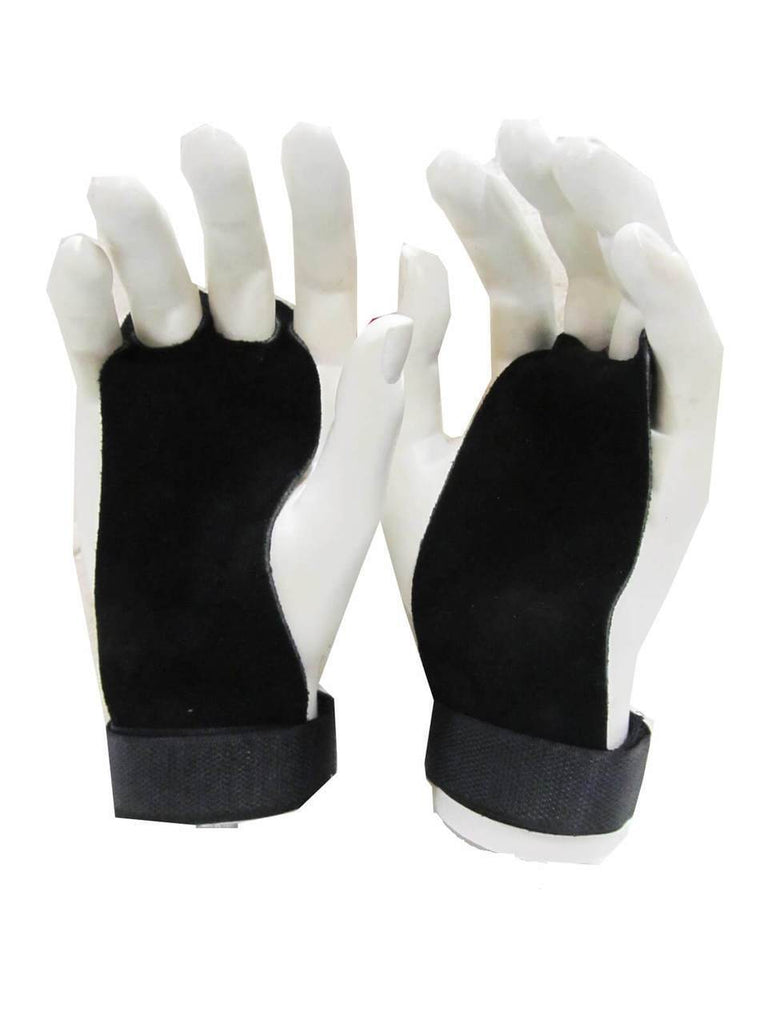 PAIR OF LEATHER PALM GRIPS FOR WEIGHT LIFTING GYM STRAPS HOOKS GLOVES BODYBUILDING WEIGHTLIFTING - sweatcentral