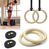 WOODEN CROSS TRAINING GYM POWER RINGS GYMNASTICS ROPES - sweatcentral