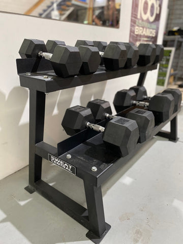 Image of 2 TIER RUBBER HEX DUMBBELL STORAGE RACK
