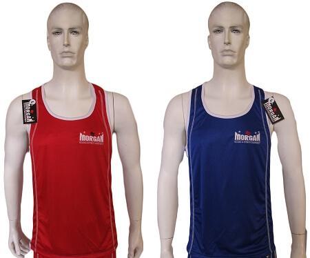 MORGAN REVERSIBLE RED/BLUE TRAINING BOXING COMPETITION SINGLET - sweatcentral