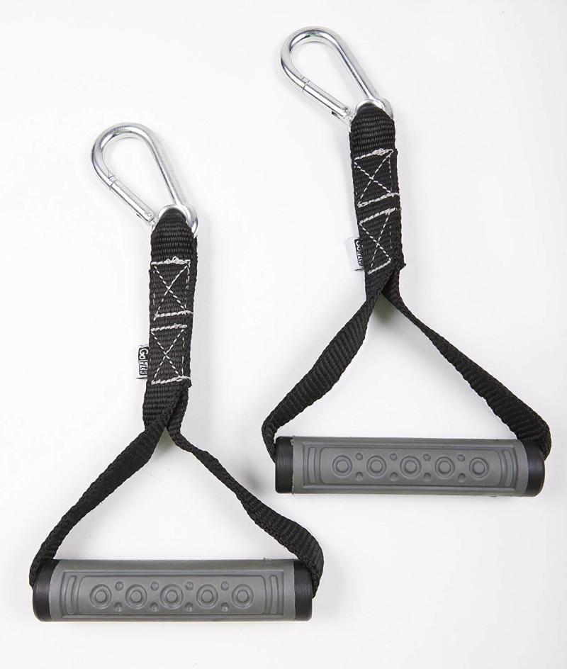 PAIR OF GOFIT EXTREME RESISTANCE EXERCISE TUBE/BAND POWER HANDLES WITH CARABINER - sweatcentral